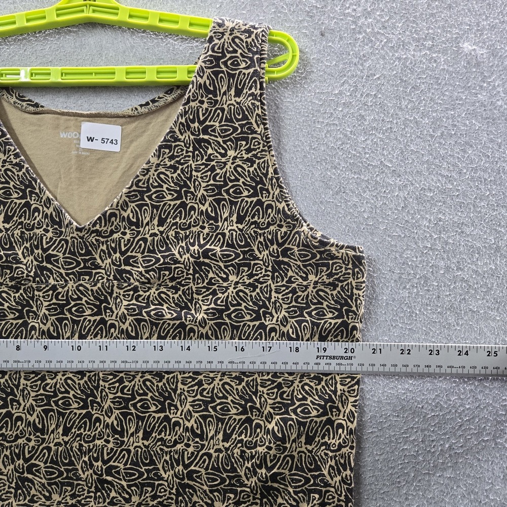 Woolrich Women Dress XL Black Geometric Shift Tank V Neck Sleeveless - Picture 6 of 8